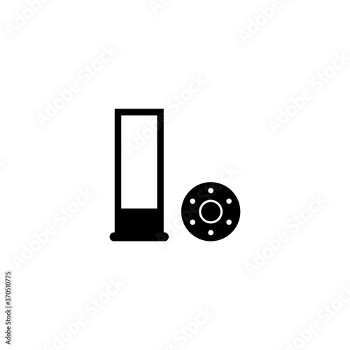 Shotgun Hunting Firearms Cartridges, Rifle Bullet. Flat Vector Icon illustration. Simple black symbol on white background. Cartridges, Rifle Bullet sign design template for web and mobile UI element.