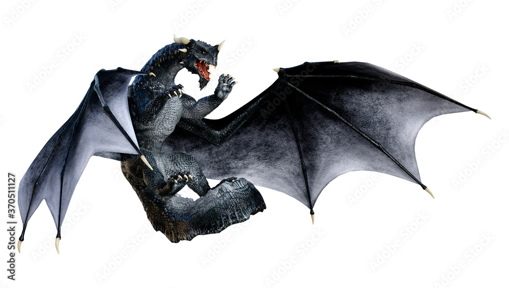 Fototapeta premium 3D Rendering Fairy Tale Dragon on White