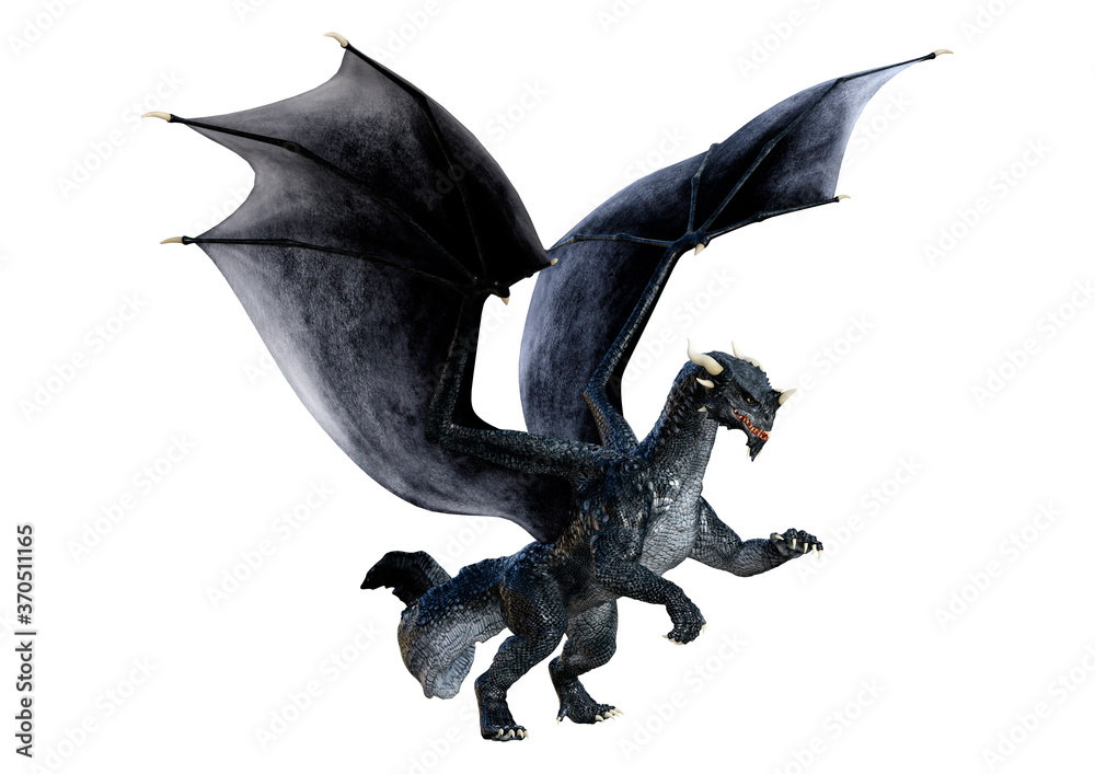 Fototapeta premium 3D Rendering Fairy Tale Dragon on White
