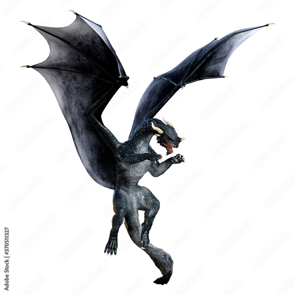 Fototapeta premium 3D Rendering Fairy Tale Dragon on White