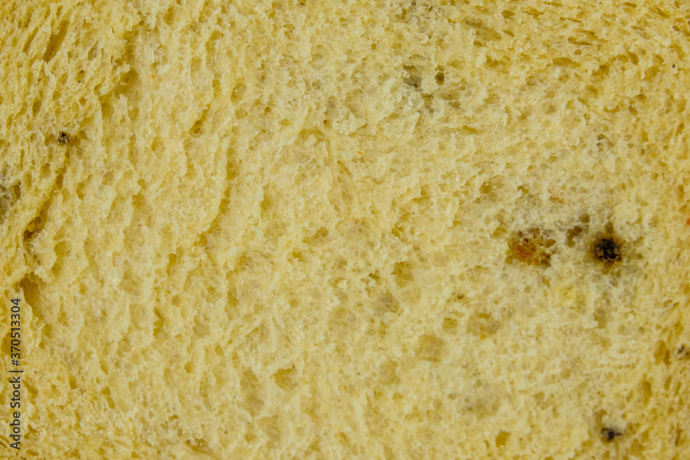 Texture of the fresh white bread with spices. Food background