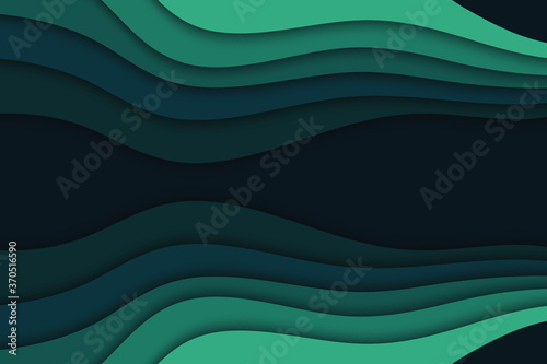 Abstract curved wave template for your design. Vector illustration with curves lines. Wavy paper cut background.
