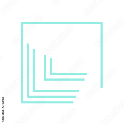 Rectangle Logo with lines.Square unusual icon Design .frame with Vector stripes .