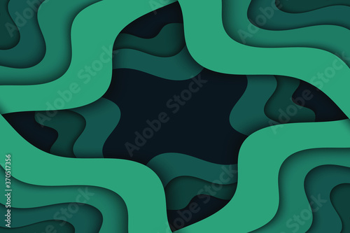 Abstract curved wave template for your design. Vector illustration with curves lines. Wavy paper cut background.