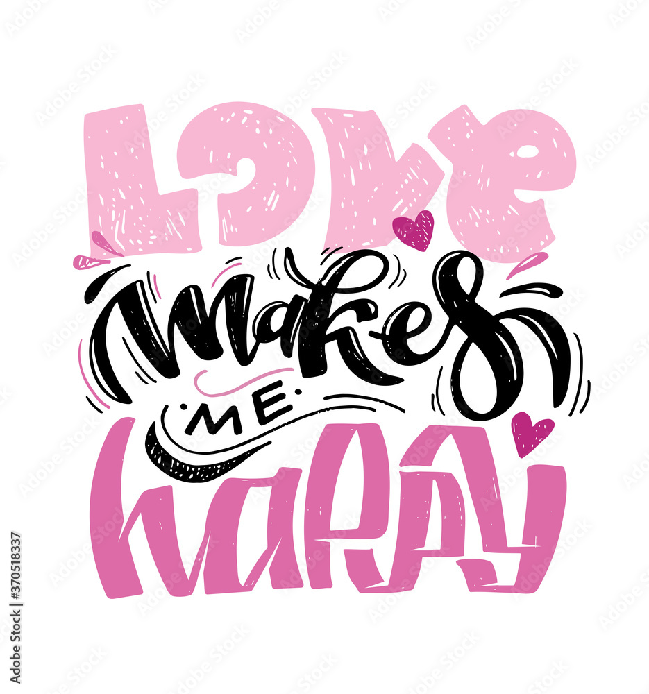 Fototapeta premium Motivation hand drawn lettering quote about life. Lettering template art for postcard, banner, t-shirt design.