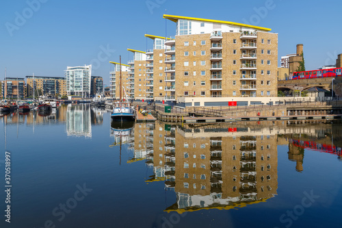 Waterside apartments at Limehouse Basin Marina in London photo