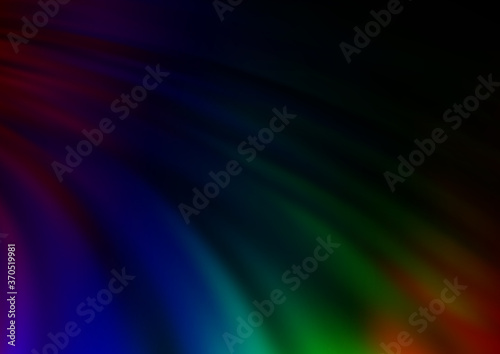 Dark Multicolor, Rainbow vector pattern with curved circles. © Dmitry