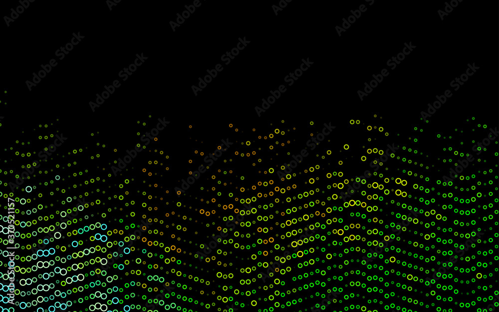 Dark Green, Yellow vector backdrop with dots.