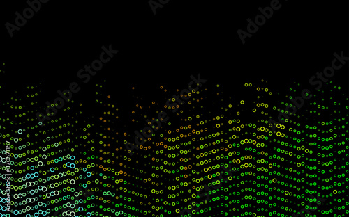 Dark Green  Yellow vector backdrop with dots.