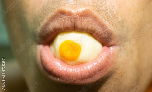 Thai sweets with yellow beans inside