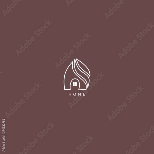 Coffee shop logo. Simple natural home logo design, cafe or restaurant logo, coffee and tea shop for business