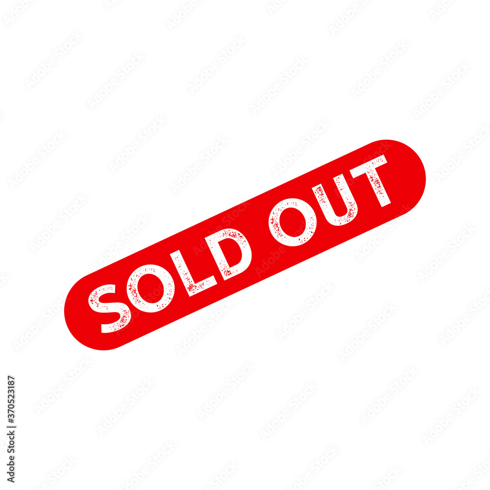 Red sold out stamp icon design. isolated on white background Red sold out stamp icon design. isolated on white background