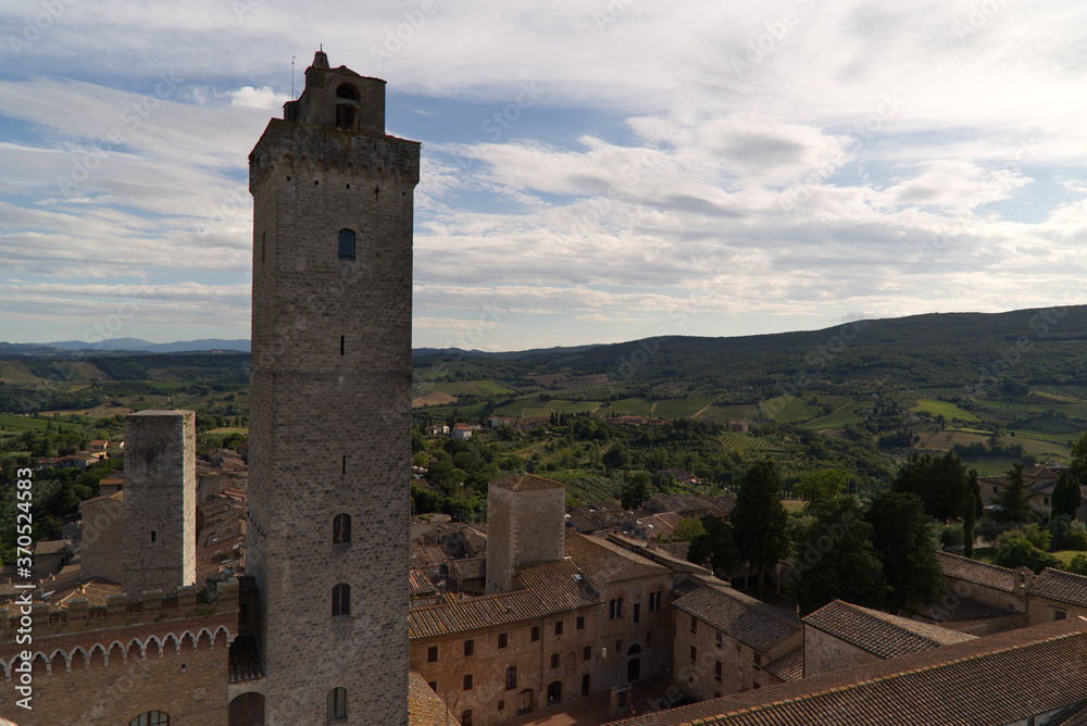View of the town of San Gimignano from the top of one of the towers View of the town of San Gimignano from the top of one of the towers