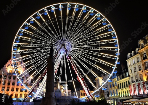 ferris wheel at night in Lille