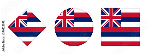 hawaii flag icon set. vector illustration isolated on white background