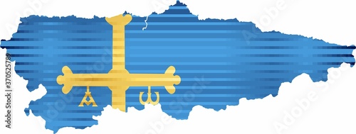 Shiny Grunge map of the Asturias - Illustration, 
Three Dimensional Map of Asturias