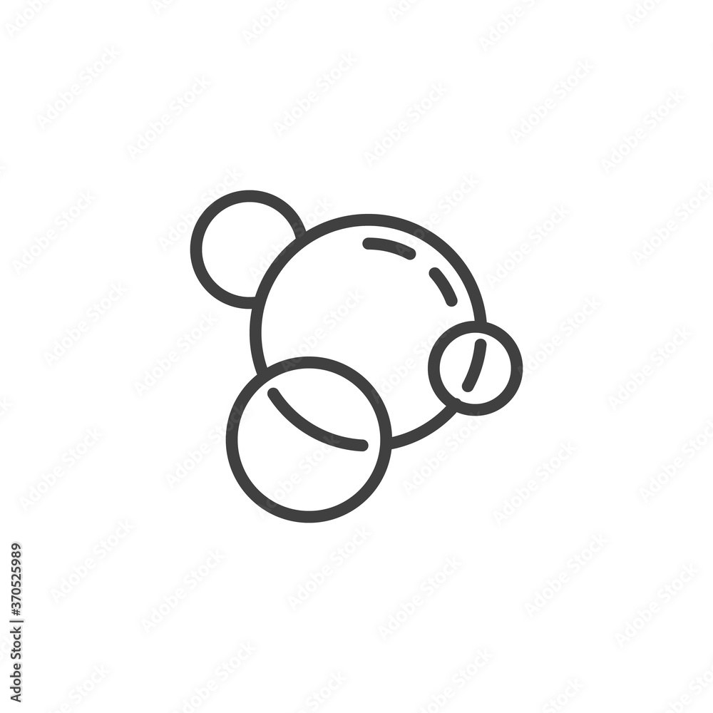 Bubbles line icon. linear style sign for mobile concept and web design. Soap bubbles outline vector icon. Symbol, logo illustration. Vector graphics Bubbles line icon. linear style sign for mobile concept and web design. Soap bubbles outline vector icon. Symbol, logo illustration. Vector graphics