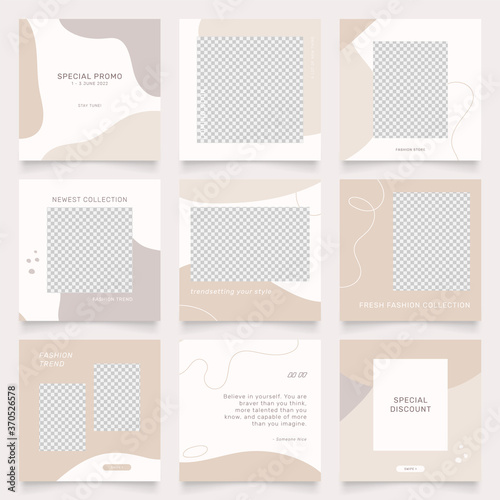 social media template banner fashion sale promotion. fully editable instagram and facebook square post frame puzzle organic sale poster.