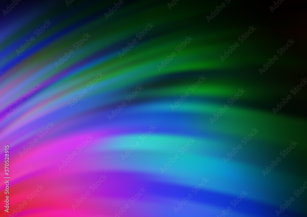 Obraz premium Dark Multicolor, Rainbow vector template with bent lines.