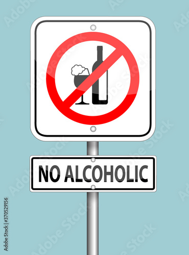 no alcoholic this area sign pole on blue background Free Download no alcoholic this area sign pole on blue background - GFXLoad