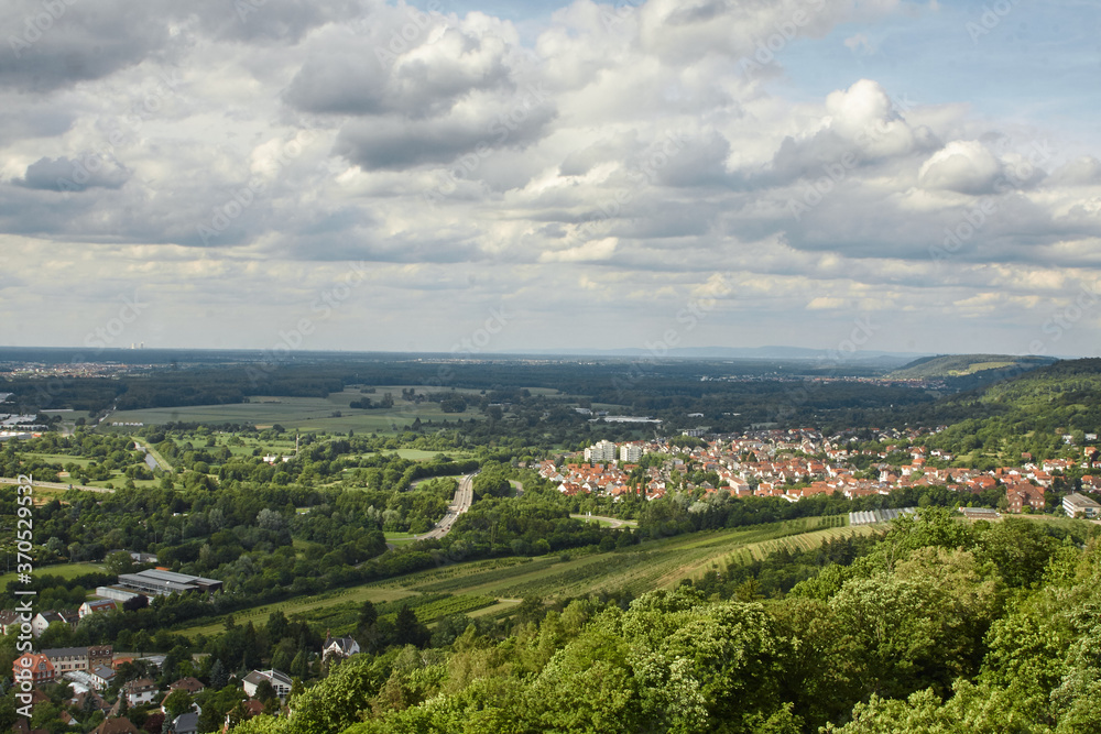 Panoramic view of a german city. Panoramic view of a german city.