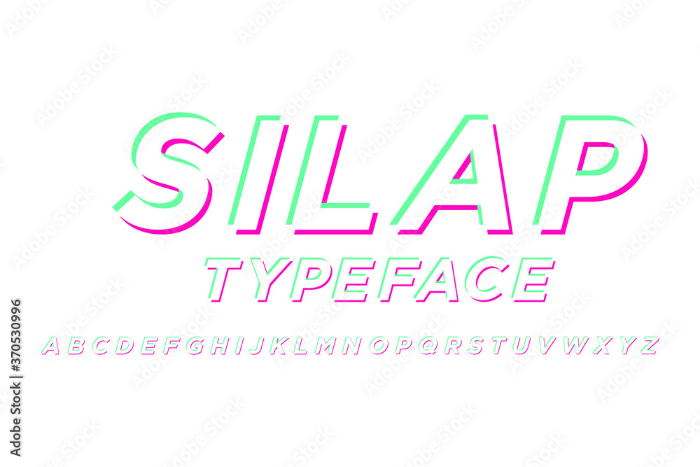 Vibrant Typeface design modern. vector illustration.