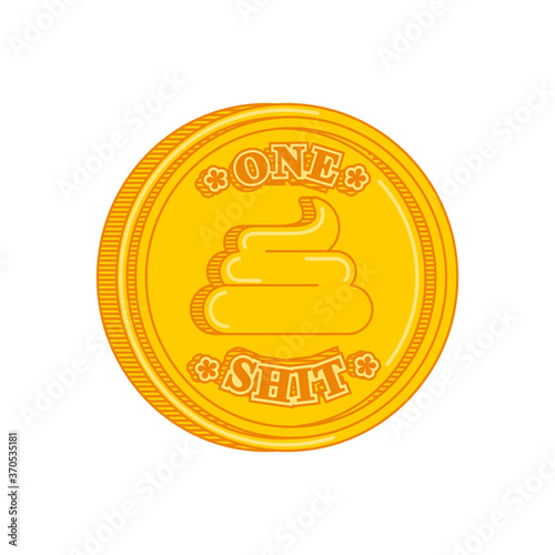 Shit coin. One bullshit Alternative Coin. Monetary system concept