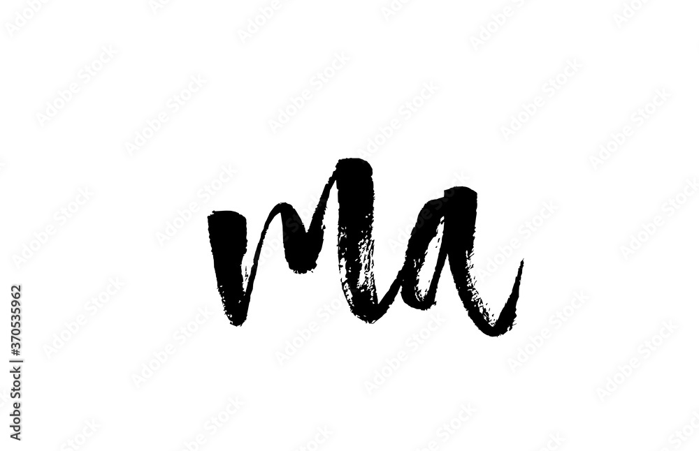 MA M A alphabet letter logo icon combination. Grunge handwritten vintage design. Black white color for business and company MA M A alphabet letter logo icon combination. Grunge handwritten vintage design. Black white color for business and company