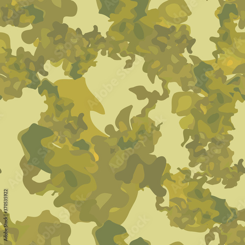 Forest camouflage of various shades of yellow and green colors