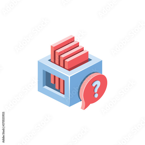 Server database chart bubble. Vector 3d isometric  color web icons set  new flat style. Creative illustration  idea for infographics.