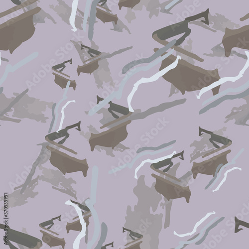 Urban camouflage of various shades of grey and blue colors