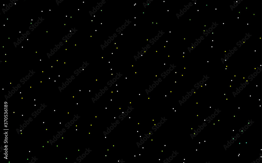 Dark Green, Yellow vector background with colored stars.