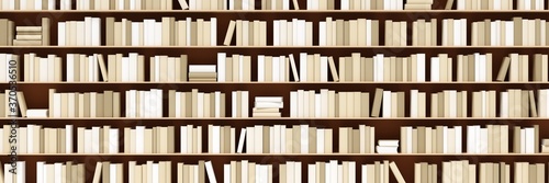 Fotografi Multiple book shelves with brown colored books, literature, book collection or b