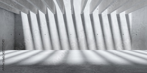 Fotografie Abstract empty, modern concrete walls hallway room with ceiling light shaft and