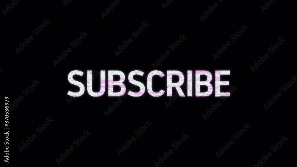 Subscribe. Animated glitch text with bell. Video with the alpha channel. Transparent background. Subscribe. Animated glitch text with bell. Video with the alpha channel. Transparent background.
