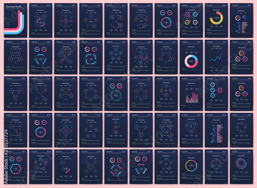 Modern infographic vector elements for business brochures. Use in website, corporate brochure, advertising and marketing..