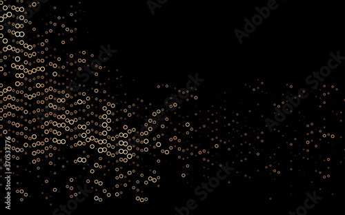 Dark Black vector background with bubbles.