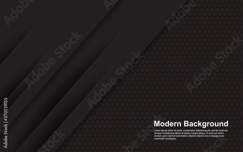 Illustration vector graphic of abstract background black with brown line modern