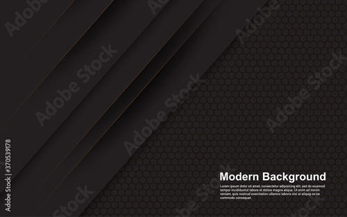 Illustration vector graphic of abstract background black with brown line modern