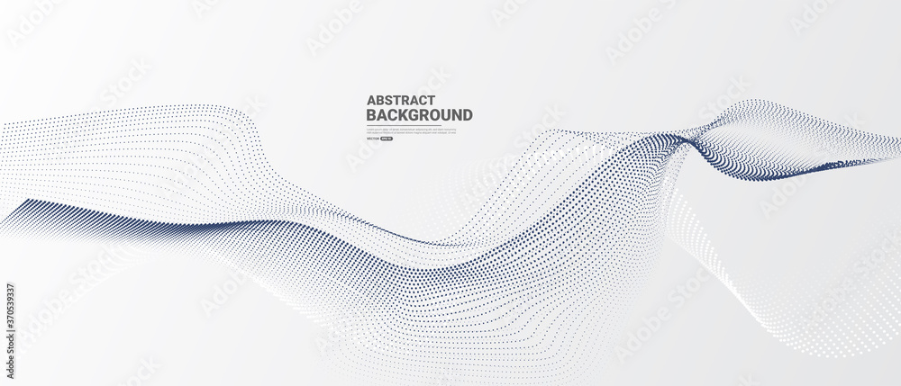 Grey and white abstract background with flowing particles. Digital future technology concept. vector illustration.