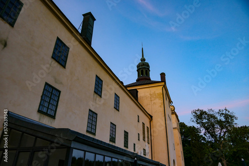 Tyreso, Sweden The facade of the Tyreso Palace grounds at sunset, built in 1636. photo