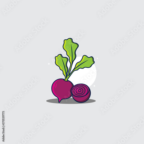 Cute beetrot icon illustration
