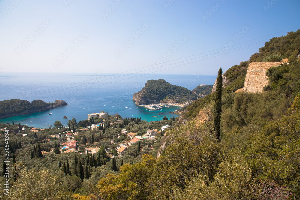 View of the Corfu coastline, Greece