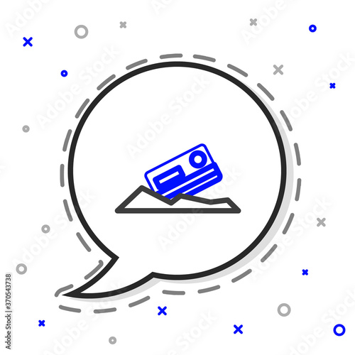 Line Cocaine and credit card icon isolated on white background. Colorful outline concept. Vector Illustration.