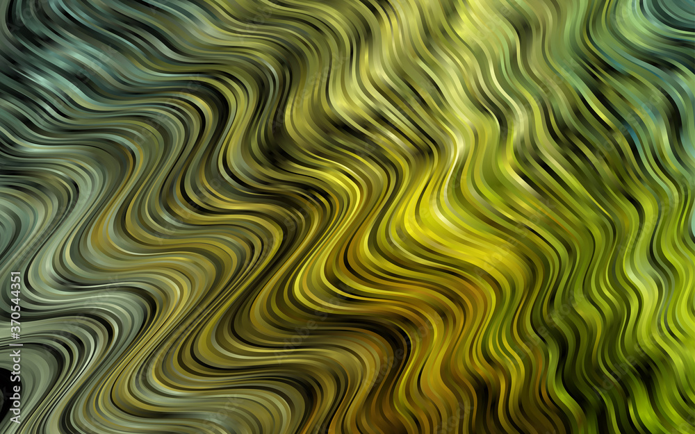 Dark Green vector pattern with curved circles. Dark Green vector pattern with curved circles.