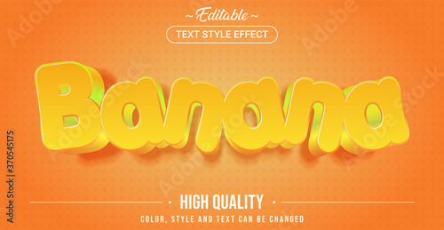 Editable text style effect - Banana theme style.