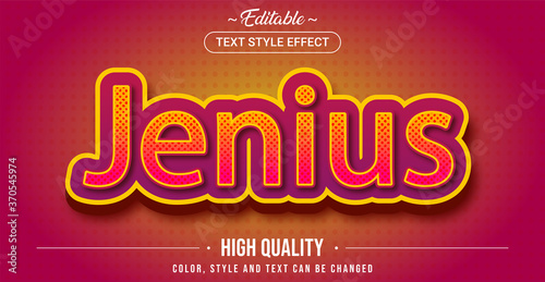 Editable text style effect - Jenius theme style.