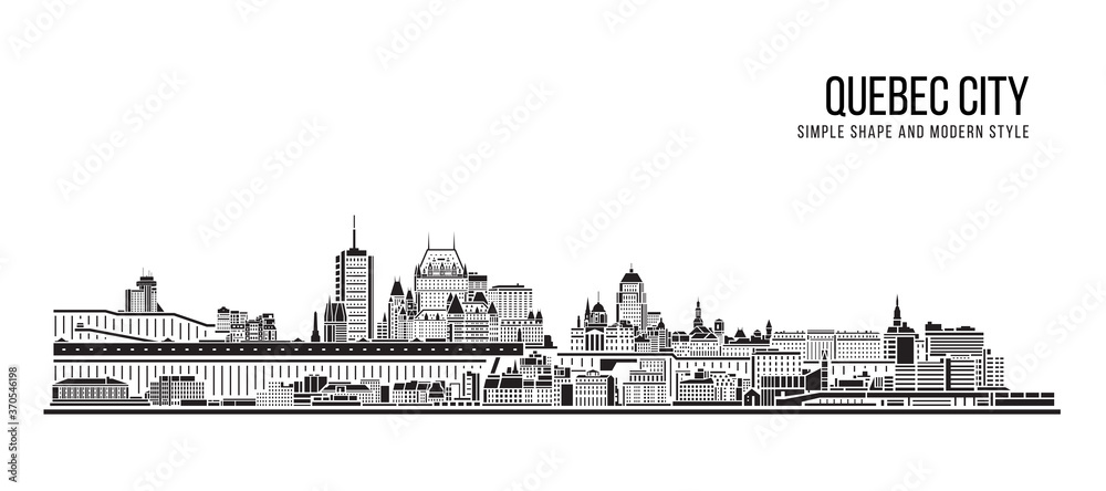 Cityscape Building Abstract Simple shape and modern style art Vector design - Quebec city