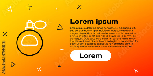 Line Perfume icon isolated on yellow background. Colorful outline concept. Vector Illustration.
