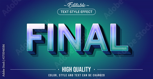 Editable text style effect - Final theme style.